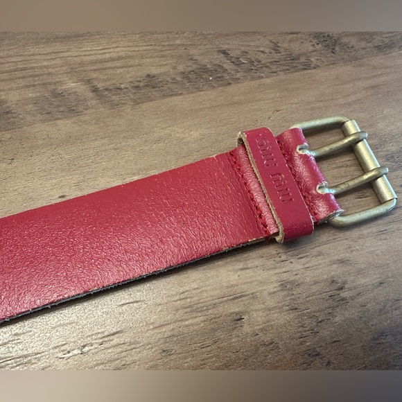 Authentic Vintage Miu Miu Red Leather Belt - Picture 7 of 9